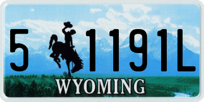 WY license plate 51191L