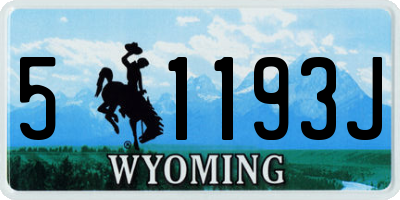 WY license plate 51193J