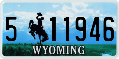 WY license plate 511946