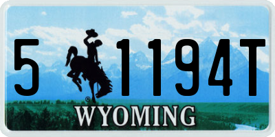 WY license plate 51194T