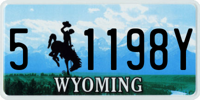 WY license plate 51198Y