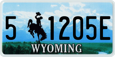 WY license plate 51205E