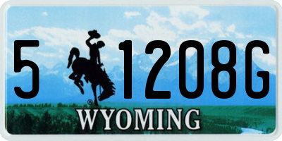 WY license plate 51208G