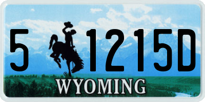 WY license plate 51215D