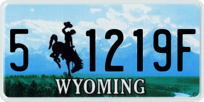 WY license plate 51219F