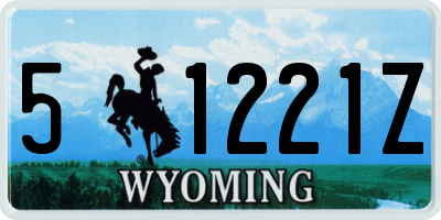 WY license plate 51221Z