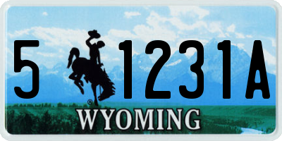 WY license plate 51231A