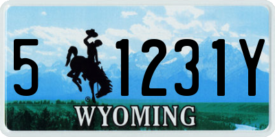 WY license plate 51231Y