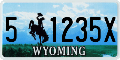 WY license plate 51235X