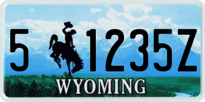 WY license plate 51235Z