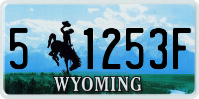 WY license plate 51253F