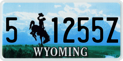 WY license plate 51255Z