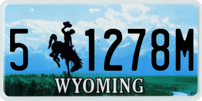 WY license plate 51278M