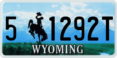 WY license plate 51292T