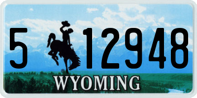 WY license plate 512948