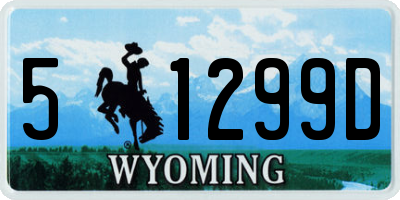 WY license plate 51299D