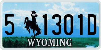 WY license plate 51301D