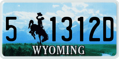 WY license plate 51312D