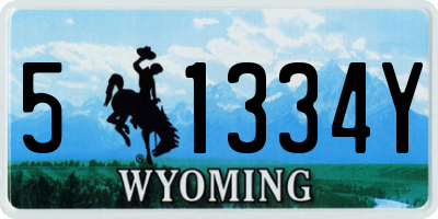 WY license plate 51334Y