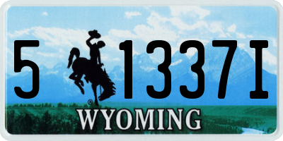 WY license plate 51337I