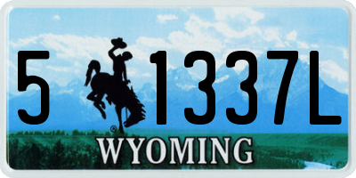 WY license plate 51337L