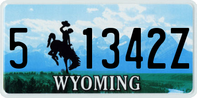 WY license plate 51342Z