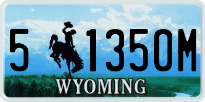 WY license plate 51350M