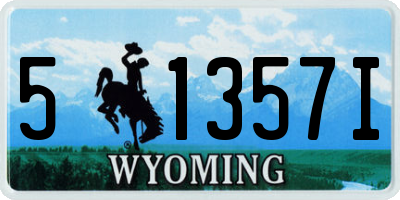 WY license plate 51357I