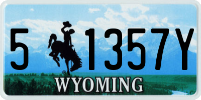 WY license plate 51357Y