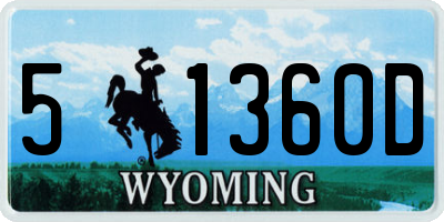 WY license plate 51360D