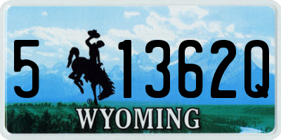 WY license plate 51362Q