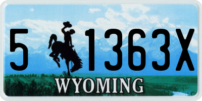 WY license plate 51363X
