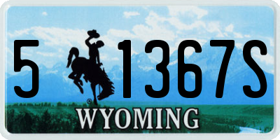 WY license plate 51367S