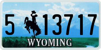 WY license plate 513717