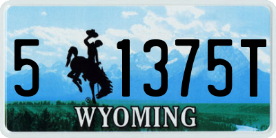 WY license plate 51375T