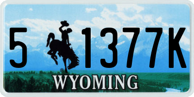 WY license plate 51377K