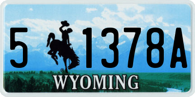 WY license plate 51378A