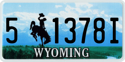 WY license plate 51378I