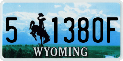 WY license plate 51380F