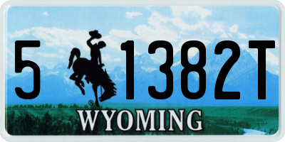 WY license plate 51382T