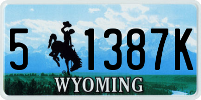 WY license plate 51387K