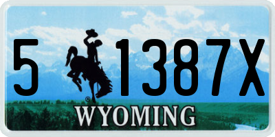 WY license plate 51387X