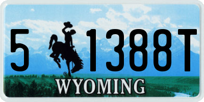 WY license plate 51388T