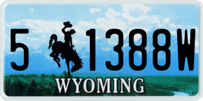 WY license plate 51388W