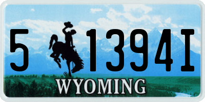 WY license plate 51394I