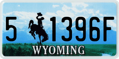 WY license plate 51396F