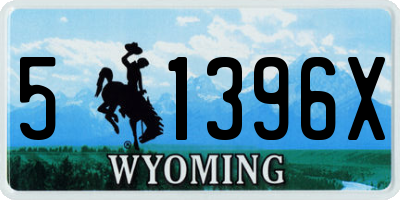 WY license plate 51396X