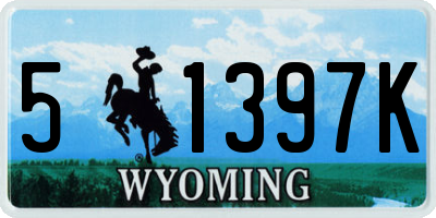 WY license plate 51397K