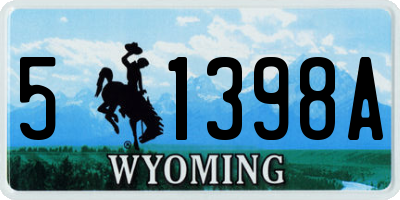 WY license plate 51398A