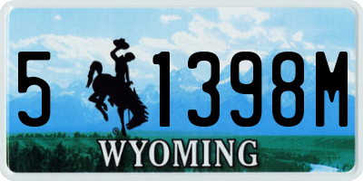 WY license plate 51398M